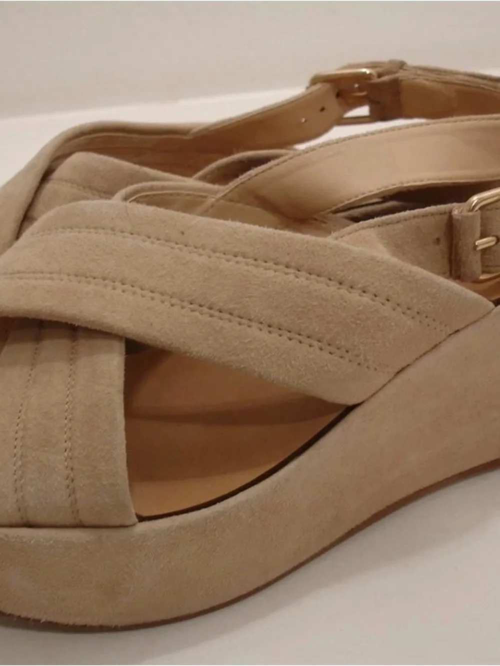 J. Crew Marcie platform sandals in beige suede colorway✨Sz. 8.5